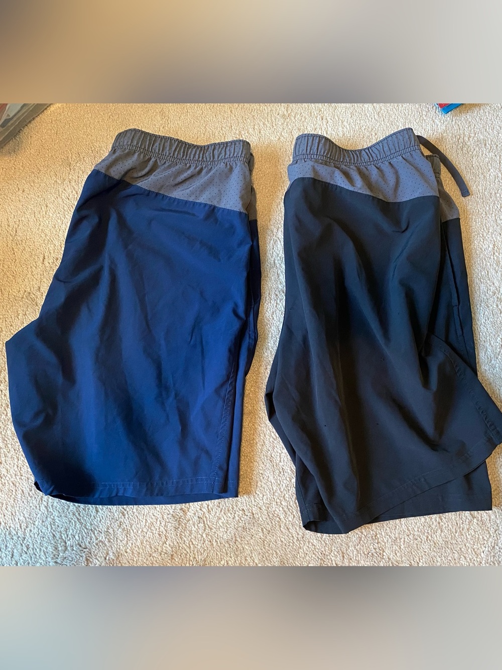 Jockey Men's Athletic Shorts in Blue and Black Medium